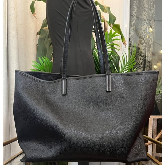 TORY BURCH BLACK STEFANO LEAHTER ROBINSON LARGE TOTE - Picture 4 of 13